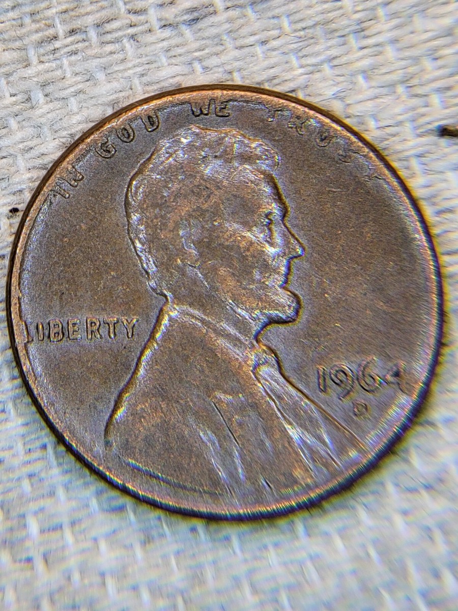1964 Lincoln Penny - D Mint Mark - 'L' from Liberty on Edge Error