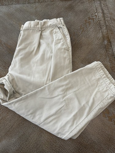 Ll Bean Beige Lined Pants Sz 18 Petite Waist 36” Inseam 26” 60% Cotton 40% Pol - Picture 3 of 8