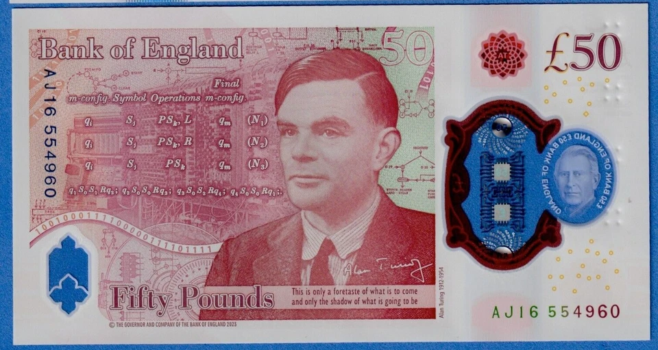 Great Britain UK England 50 Pounds 2023/2024 P-401 King Charles UNC Polymer - Image 3 of 3