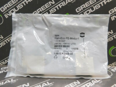 NEW Lot of 2 Harting 19410012700 Female Han Eco Modular Module 1.5-16mm²