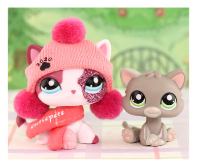 Mini LPS Pet Shop Cat Kitty 2x Cute Accessories Kids Gift Animal Popular  Toy