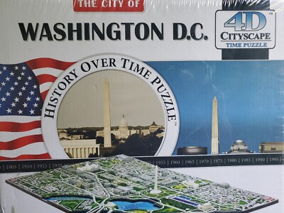 4D Cityscape Jigsaw Puzzle - Washington D.C. City Map With Time Layer