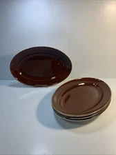 4 Steelite International England 12.5" Terramesa Mocha Oval Serving Platter