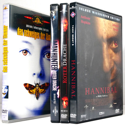 4x Hannibal Lector DVD Roter Drache Manhunter Schweigen der Lämmer FSK18