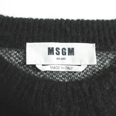 MSGM Cat Short-Length Mohair Knit Sweater 3541MDM275 Size S Black
