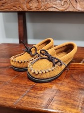 Minnetonka Moccasins Childs Size 7 Brown Suede Leather New