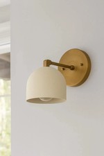 Modern Wall Sconce   Brass Dome Wall Light   Minimalist Hardwired Sconce Fixtur