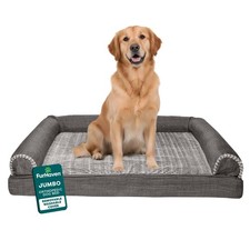 Furhaven Orthopedic Dog Bed for Large Dogs w/ Removable Bolsters  Washable C...