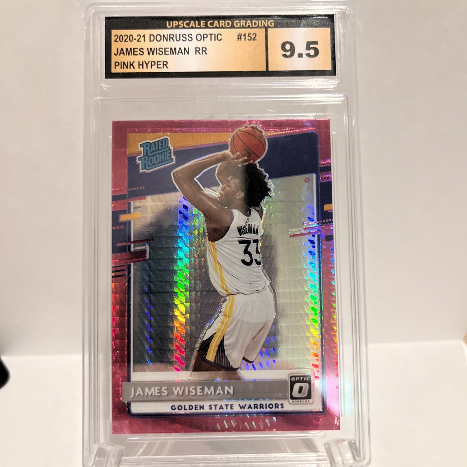 2020-21 Donruss Optic James Wiseman Hyper Pink Rated Rookie 9.5 #152 Warriors
