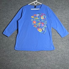 Sabaku Artwear Blue Arbol de Vida Tree of Life Graphic Top L Made in USA