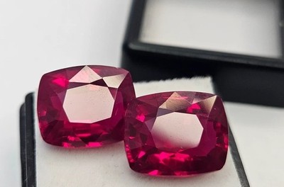 Superb Red Ruby Cushion Cut 20 Ct Pair GEMSTONE For Earring & Stud Making