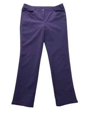 KJ Choi Golf Pants Womens 85 Purple Softshell Fleece Lined Straight Insulated