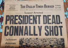 Orig Dallas Times Herald Final Nov 22 1963 JFK Full Newspaper - 292 Kennedy Shot
