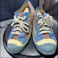 PF Flyers Posture Foundation Low Top Plaid Sneaker Shoe Size Women 9.5 Men 8