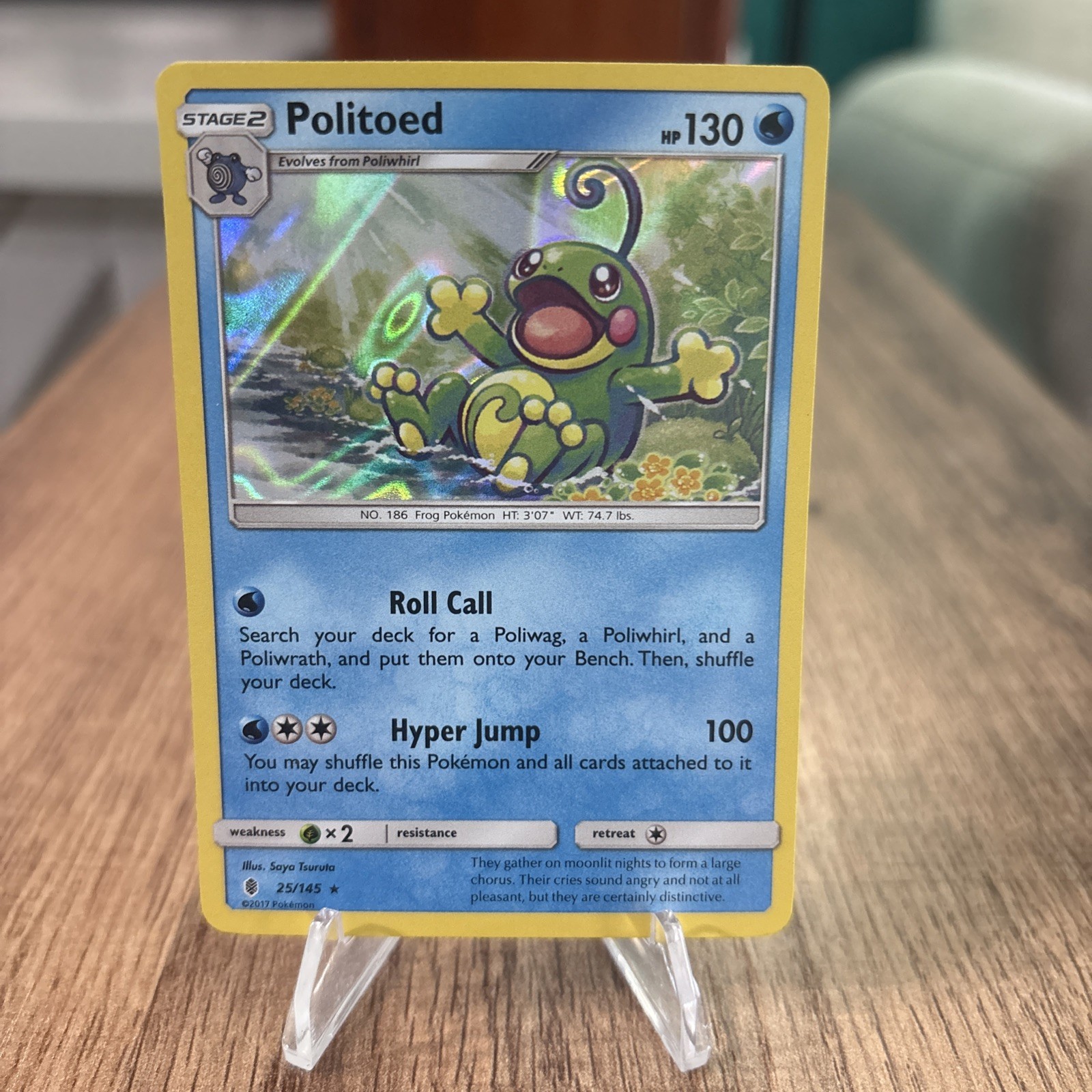 Pokemon Politoed Guardians Rising 25/145 Holo Rare NM/M