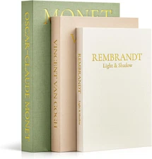 JARLINK Aesthetic Decorative Books, Set of 3 Linen Faux Books for Coffee Table,