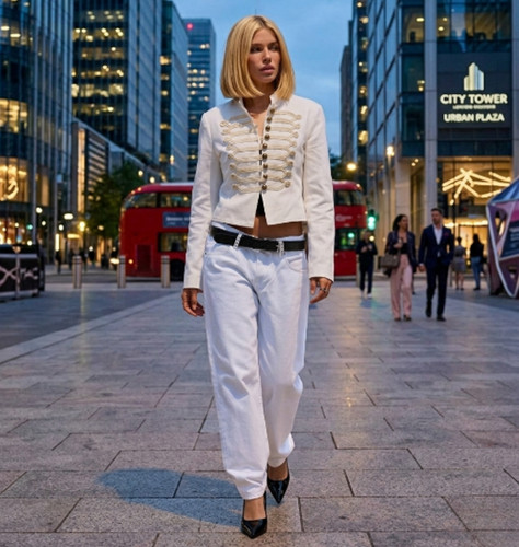 ZARA ZW COLLECTION FITTED JACKET WITH BUTTON DETAILS sz L