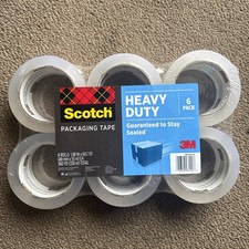 Scotch Heavy Duty Clear Packaging Tape 3M 6-Pack 1.88IN x 60.1YD Each