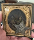 TWO CIVIL WAR UNION SOLDIERS TINTYPES WITH GAR BADGE