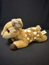 Aurora Miyoni Spotted Fawn Deer Plush 10  Brown White Realistic Stuffed Animal