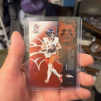 2025 Topps Signature Class Bo Nix Red Refractor 25/25 Broncos #18 RC SP BOOKEND