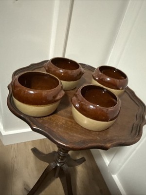 Burnham and Morrill Vintage Bean Pot Stoneware Pottery Brown Glazed 4''