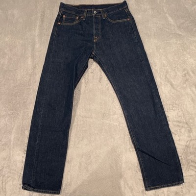 Levi's Blue Dark Wash Denim Straight Leg Jeans Button Closure 5-Pocket Men