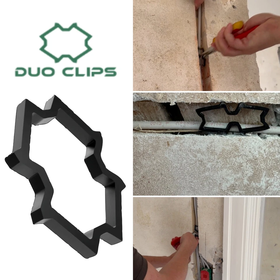 DUO CLIPS 100x Supports de Câbles Universels 22-50 mm | Clip, Fixation de câble - Photo 2/4