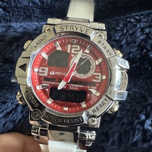 Mens Stryve Clear Multifunction Watch Works New Battery Sports Wristwatch STRYVE 8030 Dual Display Analog Digital  main image 2
