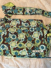 Ju-Ju-Be Baby Diaper Bag Floral Blue/Green/Brown w/ Changing Pad, Pockets