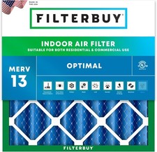 Filterbuy 12x12x4 Pleated Air Filters, Replacement for HVAC AC Furnace MERV 13 