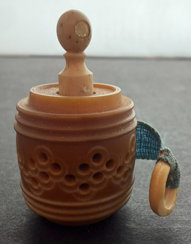 Vintage Sewing Tagua Nut Tape Measure - Excellent Condition