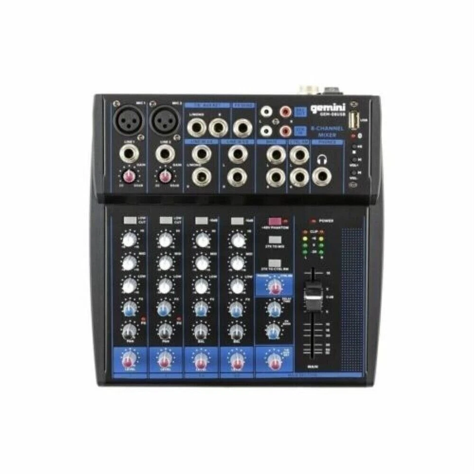 Gemini Pro Audio Equipment 8 Channels Live Studio Bluetooth Unpowered Mixers DJ - Image 3 of 4