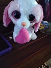 TY Beanie Boo Buddy Cookie Plush dog Pink Puppy Heart