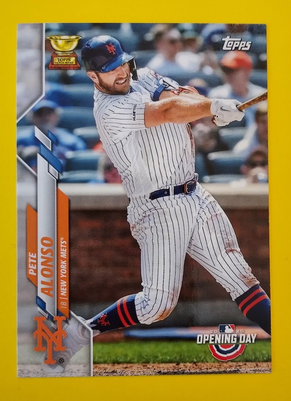 Pete Alonso - 2020 Topps Opening Day Card #157 "Gold Rookie Cup" New York Mets