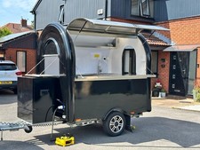 Black Twin Axle Mobile Catering Trailer Street Food Unit