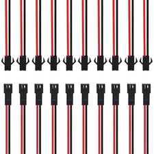 10 Pairs JST SM 2-Pin Connector Wire Cables - Male Female for Arduino