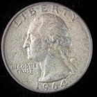 90% Silver 1964 Washington Quarter  - F26I