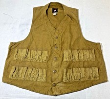 Vtg Red-Head Hunting Vest 40s 50s Shotgun Field Mens Brown Button Cotton Canvas