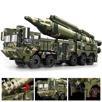#ad WWII Missile Launcher Truck Building Blocks Military Tank Model Toy Kids Gift $22.99