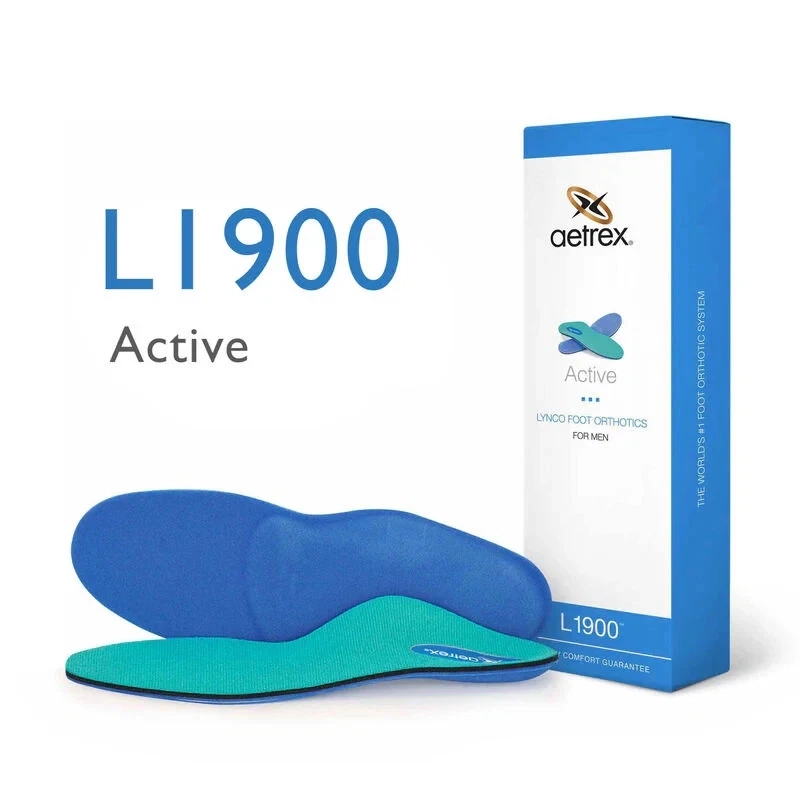 Aetrex Men’s Active Orthotics L1900 – Shock Absorbing Comfort Insoles