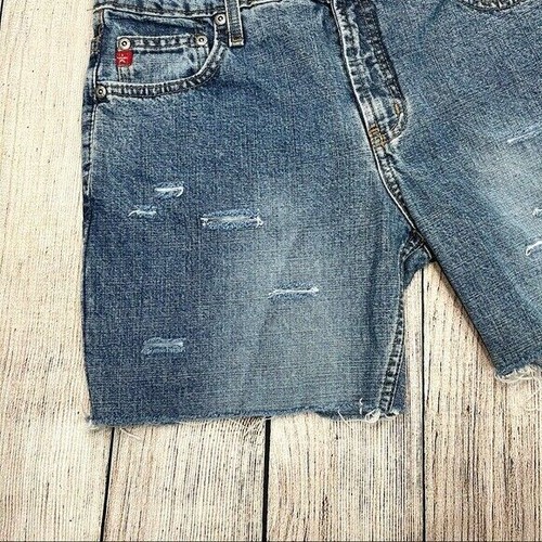 Pantalones Cortos de Jean Arizona Distressed Azul Alterado Denim Corte Talla 7 - Imagen 5 de 8