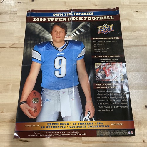 Matthew Stafford 2009 Upper Deck Rookie 21” X 27” Rare Dealer Promotional Poster