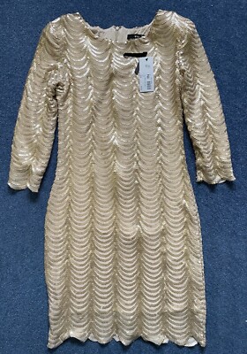 Tfnc London Gold Sequin Dress Ladies TFNC London Gold Sequin