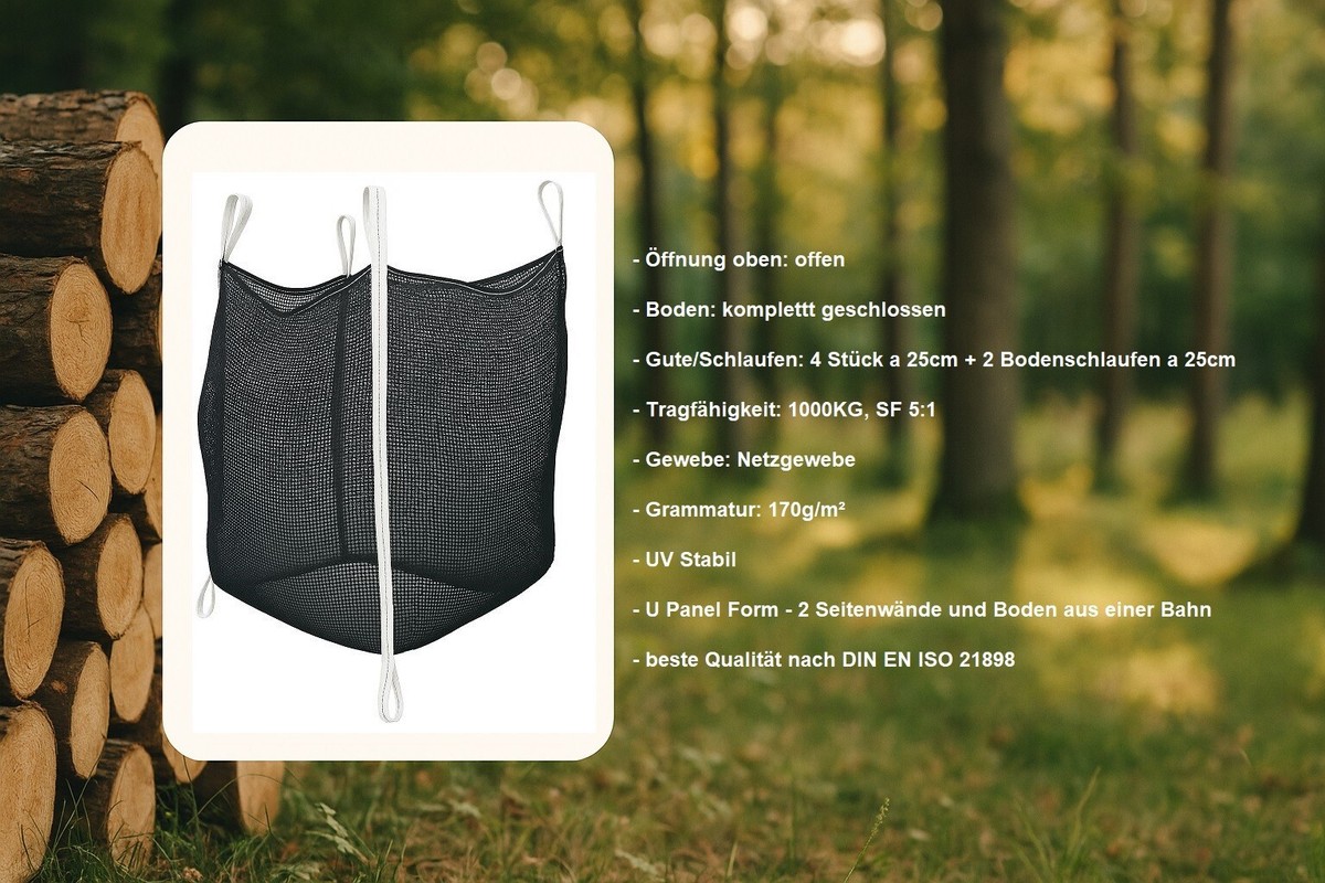 10x Paletten Holzbag Woodbag BigBag 80x120x100cm Premium Brennholz Holz Big Bag 10x Paletten Holzbag Woodbag BigBag 80x120x100cm Premium Brennholz Holz Big Bag