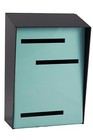 Modern Mailbox | Mid Century Modern Mailbox | Two Tone Black Vertical
