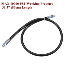 Grease Gun Hose 31.5" 10000 PSI Spring Flex Grease with 1/8" NPT Threads Black