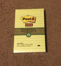 Post-it Recycled Notes Super Sticky Notes 4621-SSNDP 4”x6” New