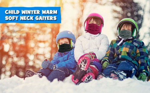 Kids Youth Neck Warmer Gaiter Winter Fleece Ski Face Mask Scarf for Boys Girls - Picture 7 of 20