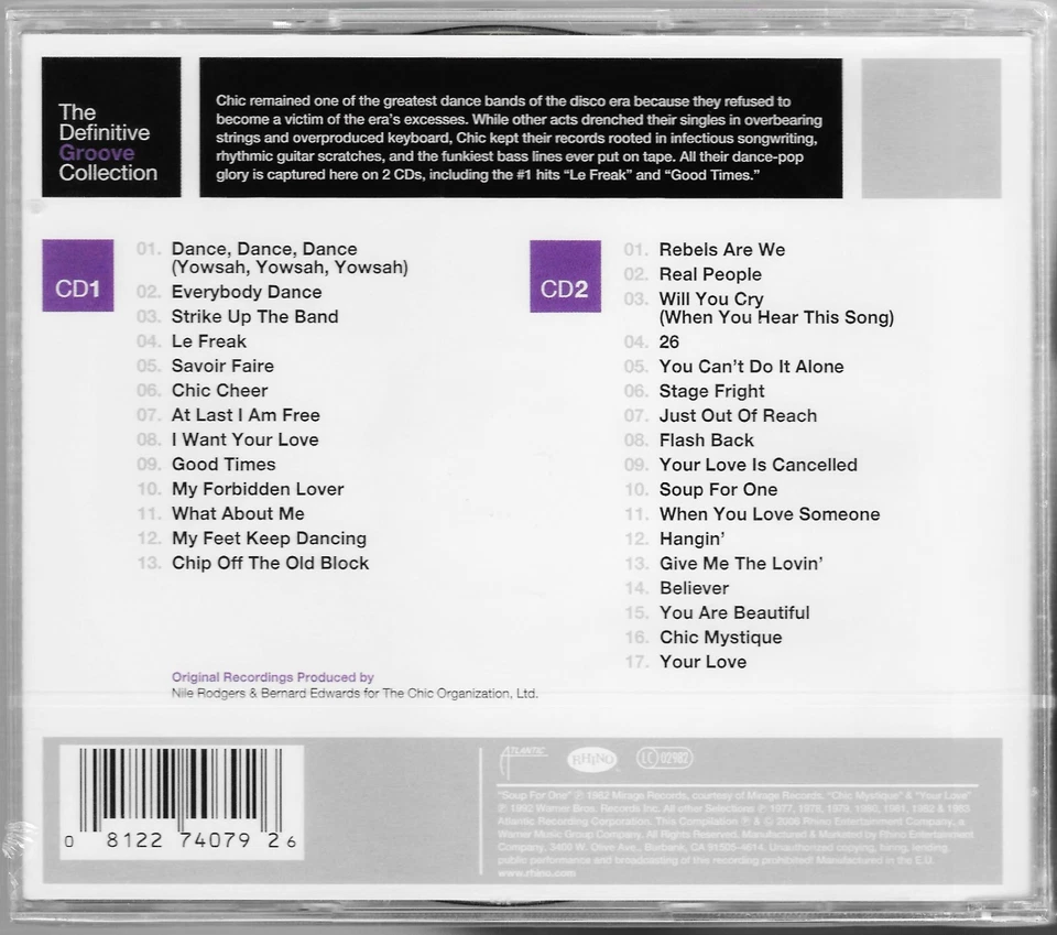 Chic – The Definitive Groove Collection - Best Of - 2CD - Neu - OVP - - Bild 2 von 2